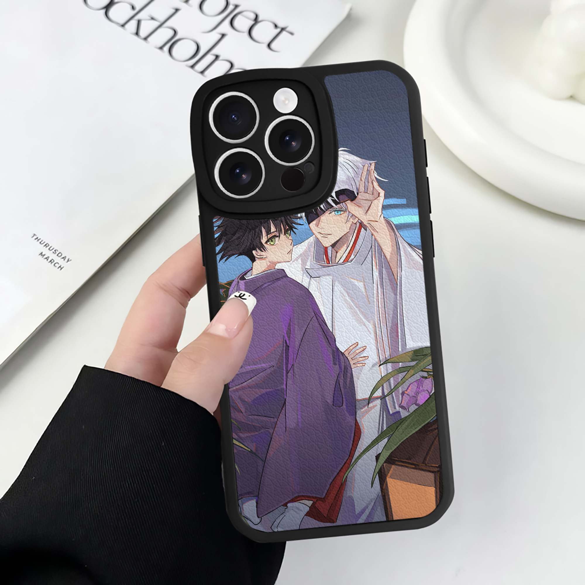 （画像用） 呪術廻戦 Jujutsu Kaisen 【iPhone 16シリーズ対応】シリコンスマホケース（レザー調） 材質：シリコン